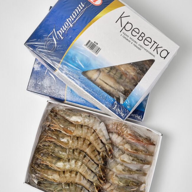 Креветка Тигрова з головою, 16–20шт (1000грам)