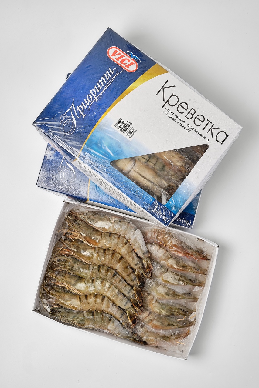 креветка тигрова з головою (16-20 шт_кг) Креветка Тигрова з головою, 16–20шт (1000грам) 1